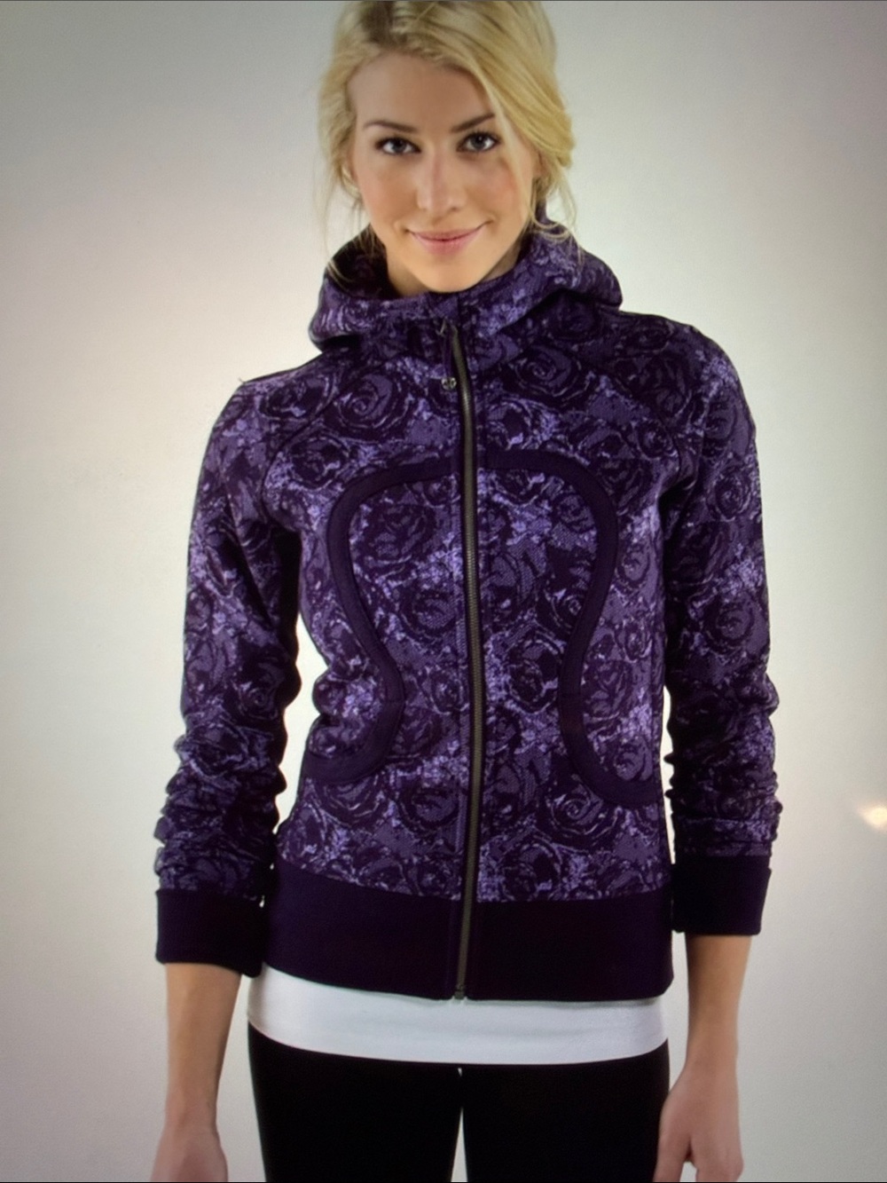 Lululemon Purple Floral Scuba Hoodie, 6